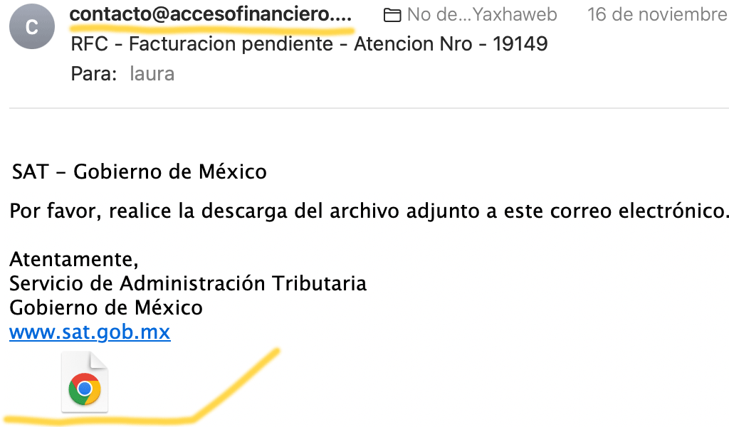 identifica archivos adjuntos que son phising